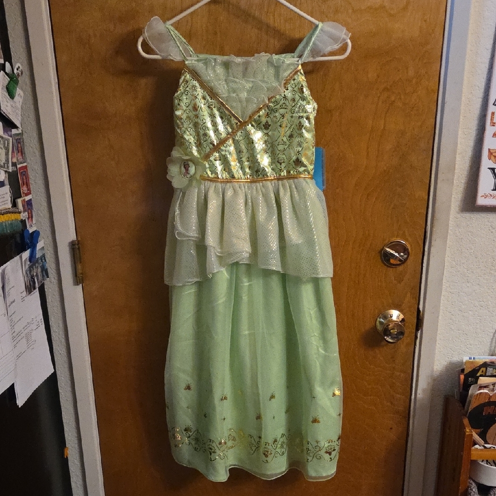 NWT Disney Tiana Costume Deluxe PJ Costume Dress The Princess & the Frog SZ 7/8